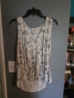 Knox Rose Light Blue Floral Sleeveless Tank